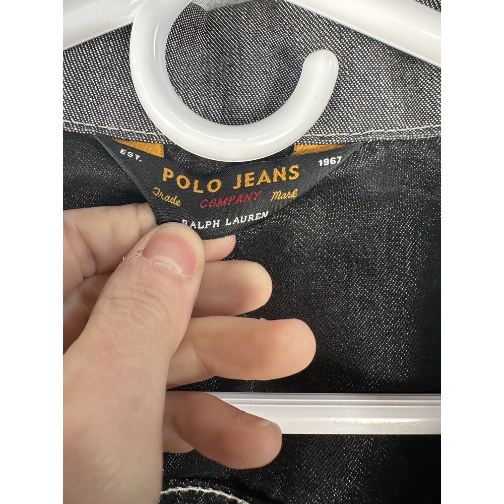 Vintage Ralph Lauren Polo Jeans Co Denim Trucker Jacket Metallic Silver Men’s XL - Picture 5 of 7